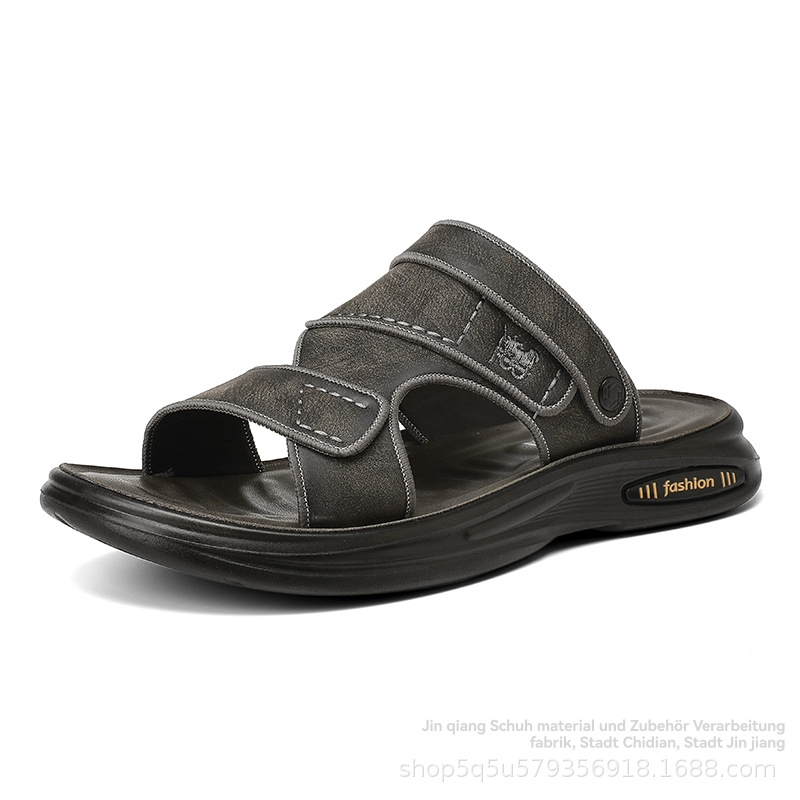 Sandalen & Pantoletten |  Herren Pantolette Aus Rindleder Mit Antik-Finish Herren Herren